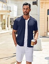 COOFANDY Mens Button Up Shirts Short Sleeve Casual