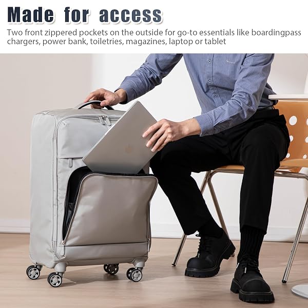 COSBARN 3 PIECE SOFTSIDE LUGGAGE SETS – LIGHTWEIGHT DURABLE SUITCASE WITH 360° SILENT SPINNER WHEELS & RETRACTABLE HANDLE, SOFTSHELL CARRY ON FOR BUSINESS/FAMILY TRAVEL (20IN/24IN/28IN)