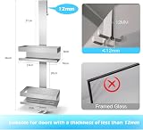 UUlioyer Hanging Shower Caddy SUS304 Stainless Steel Over Door Shelf Silver view 2