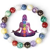7 Chakra Healing Stone Bracelet for Women,Healing Obsidian Beaded Stretchy Bracelets for Women;Anxiety protection bracelet