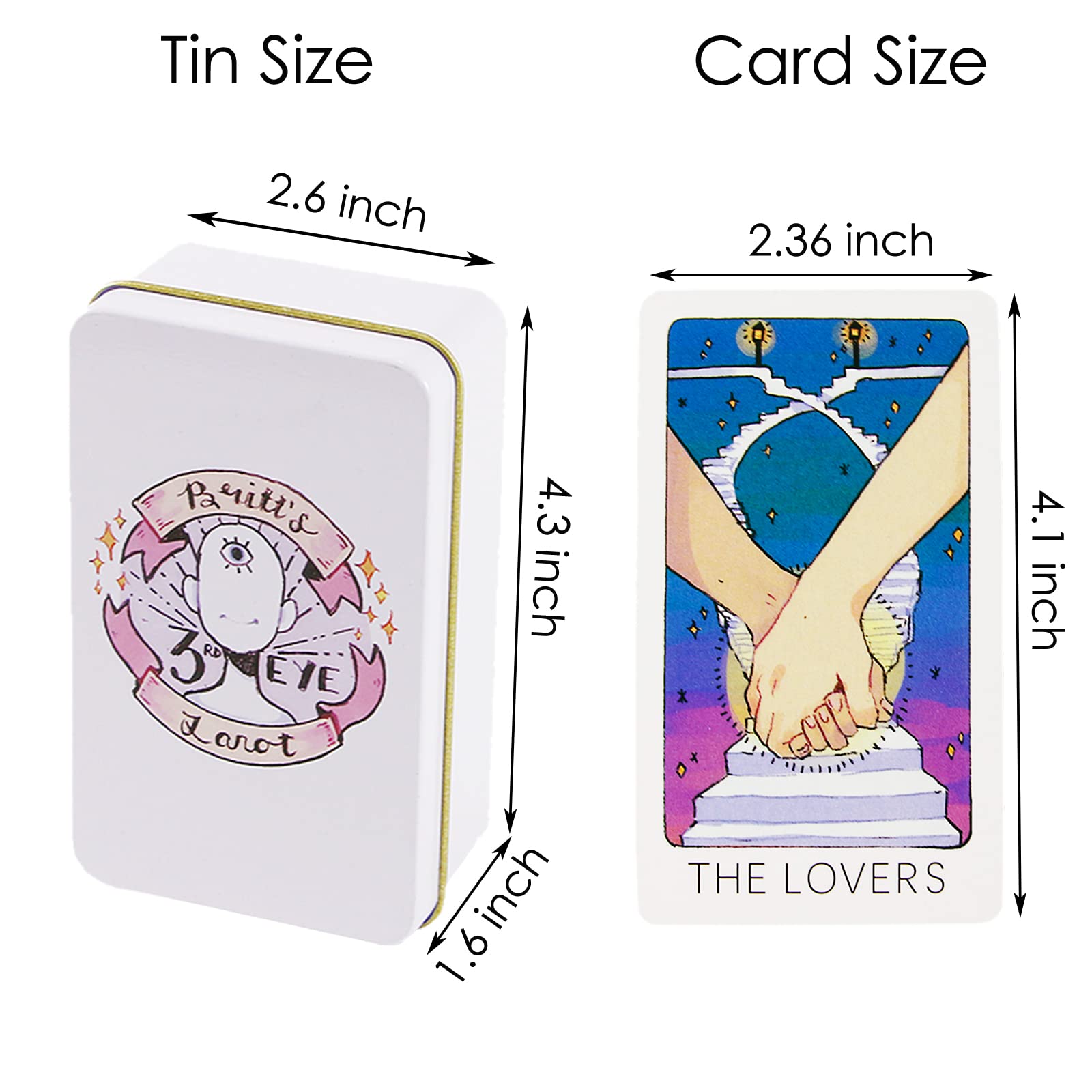 Atesswy Britt's Third Eye Tarot Deck in A Tin - 78 Tarot Cards (Limited Edition Gold Gilded)