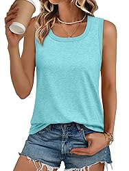 AUTOMET Womens Loose Fit Casual Flowy Tank Tops