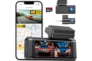 Beferich Dash Cam Front and Rear Camera,4K+2.5K Dual Dash Camera for Cars with 3.16''IPS,64GB Card,Built-in GPS,5GHz WiFi & A