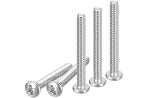 DTGN #6-32x1-1/4 Pan Head Machine Screws, 100Pcs 304 Stainless Steel, Phillips Drive, UNC Full Thread, Bright Finish, Screws Bolts Kit