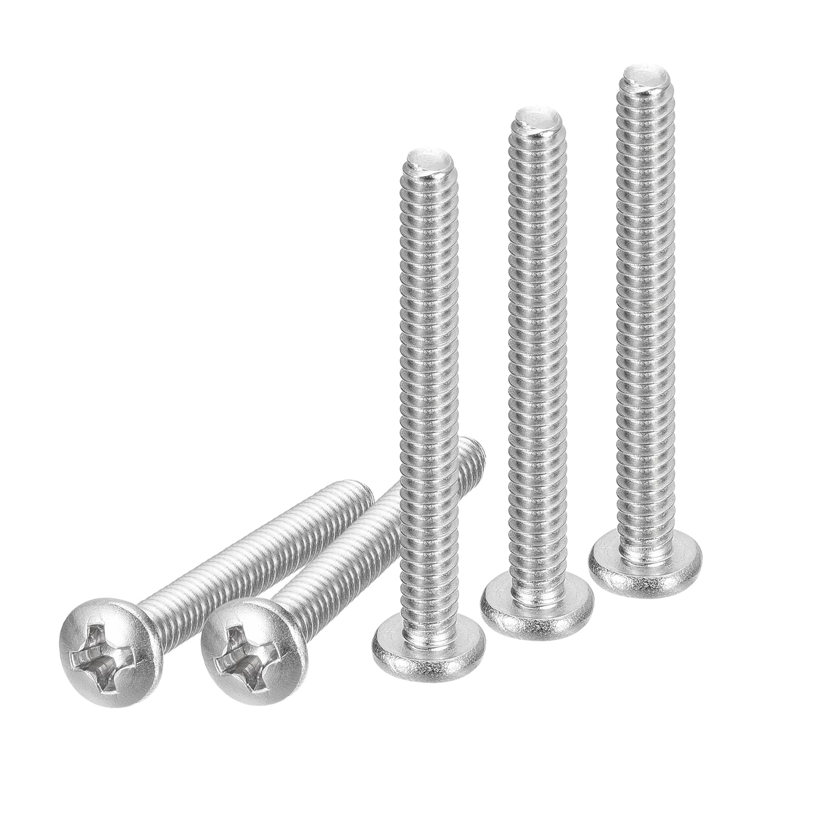 DTGN #6-32x1-1/4" Pan Head Machine Screws, 50Pcs 304 Stainless Steel, Phillips Drive, UNC Full Thread, Bright Finish, Screws Bolts Kit — image 1