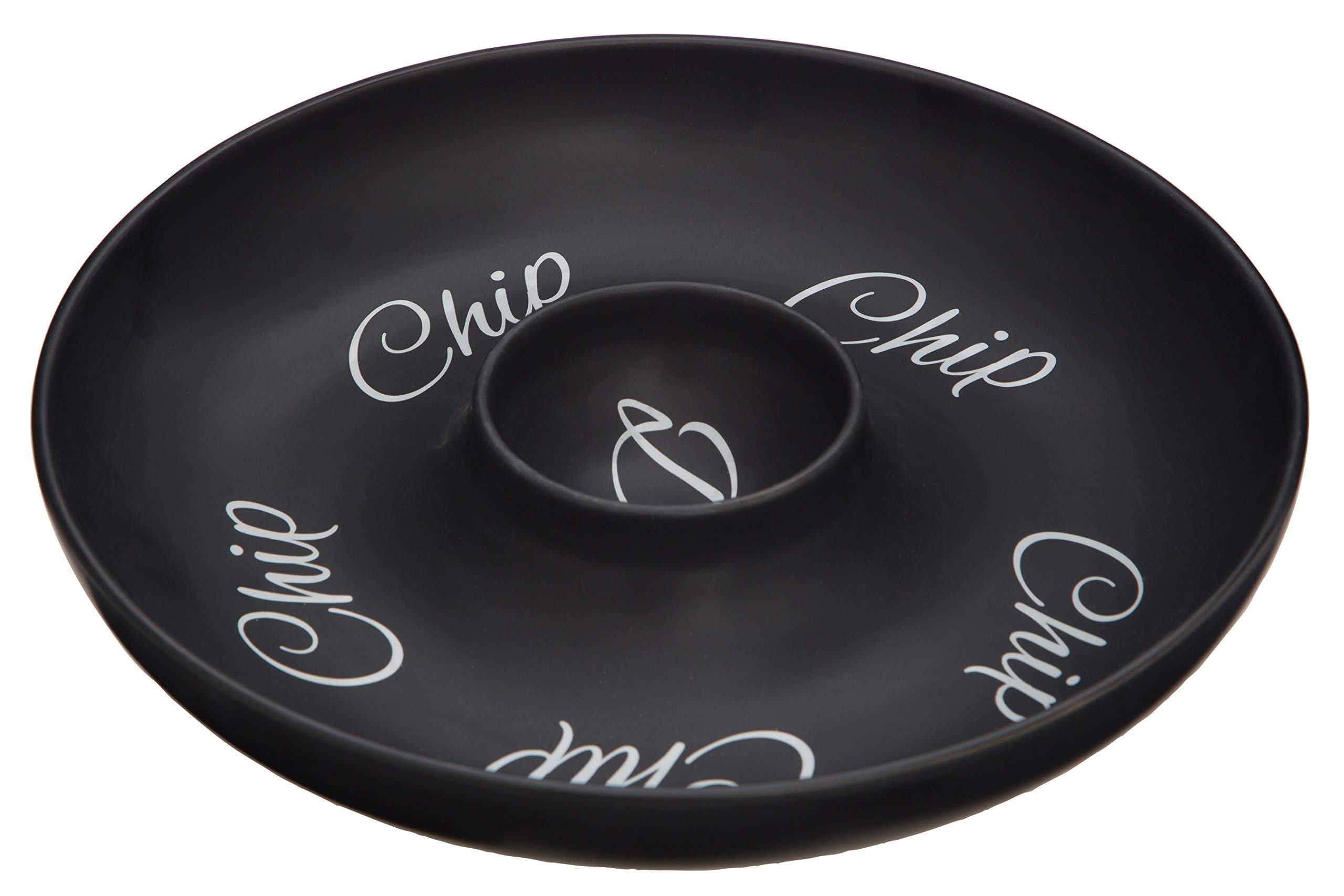 Premier Housewares Mange Chip and Dip Dish, Black