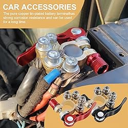 SINGARO Car Battery Terminal Clamp Connector, 4 Way