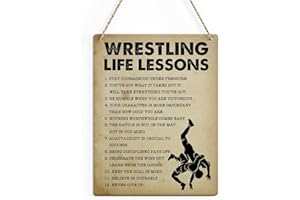 SENJIAN Inspirational Quotes Rustic Wrestling Wall Decorations Motivational Farmhouse Wall Hanging Decor Encouragement Wrestling Gifts Team Gifts Wrestling Club Decorative Wood Plaque for Home Office Bedroom