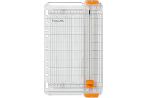 Fiskars SureCut Portable Paper Cutter Fits in 3 Ring Binder - 9" Cut Length - Craft Paper, Cardstock and Photo Trimmer - Scra