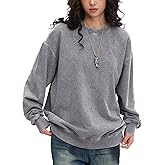 Wyeysyt Oversized Sweatshirt for Women Vintage Loose Fit Cotton Sweatshirts Crewneck Baggy Acid Wash Pullover Teen Y2k