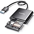 USB Card Reader, Unitek 3-Slot USB 3.0 Compact Card Reader, Read 3 Cards Simultaneously, Aluminum SD Micro SD CF Card Adapter