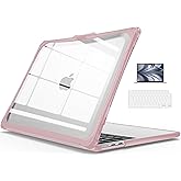 IBENZER Hexpact Protective MacBook Air 13 inch Case 2026 2025 2024 2023 2022 M4 A3240 M3 A3113 M2 A2681, Heavy Duty Case & KeyboardCover & ScreenFilm for Mac Air 13.6, Pinkish, HPE-KK-PKSH+2