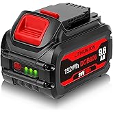 Supowill DCB609 20V/60V 9.6Ah Replacement for DeWalt 60V Flexvolt Battery DCB606 DCB609 DCB612 Compatible with DeWalt 20V/60V Cordless Power Tools