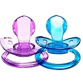 LittleForBig BigShield Adult Sized Pacifier Candy Gloss Pacifiers Set - Blue and Purple