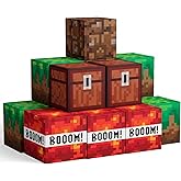 Camtoms Pixel Party Boxes, 10 Pack, Large 8.5 Inch Birthday Cardboard Cubes | Sturdy, Stackable Props &amp; Backdrop, Kid's Gaming Birthday Decoration, Favors Candy Treats Storage, Folds Flat, Reusable