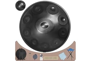 Handpan Drum,Kmise 22 Inches D Minor Kurd 440Hz 10 Notes Premium Steel Hand Pan Drum Musical Instrument for Adults Profession