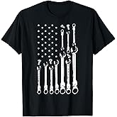 Mechanic Flag American Patriotic Flag Car Mechanic USA Flag T-Shirt
