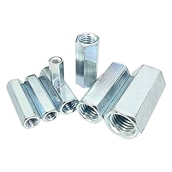 Evecad 50 Packs 1/4''-20 Coarse Coupling Nuts, Hex