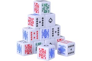 Gadpiparty 12pcs Poker Dice Set, Poker Dice Game, Wear-Resistant Chips and Acrylic Set Portable Funny Party Accessory for Bir