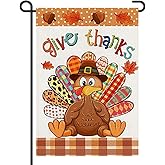 Thanksgiving Garden Flags Burlap 12x18 Inch Double Sided, Fall Turkey Sign Autumn Small Flag Farmhouse Yard Outdoor Decorations DF828