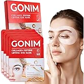 GONIM Under Eye Patches 360° Fit, Eye Mask with Collagen Peptide, Salmon DNA PDRN, Caffeine,Retinol & Niacinamide, Eye Patches for Puffy Eyes and Dark Circles, Travel Essentials 4 pairs