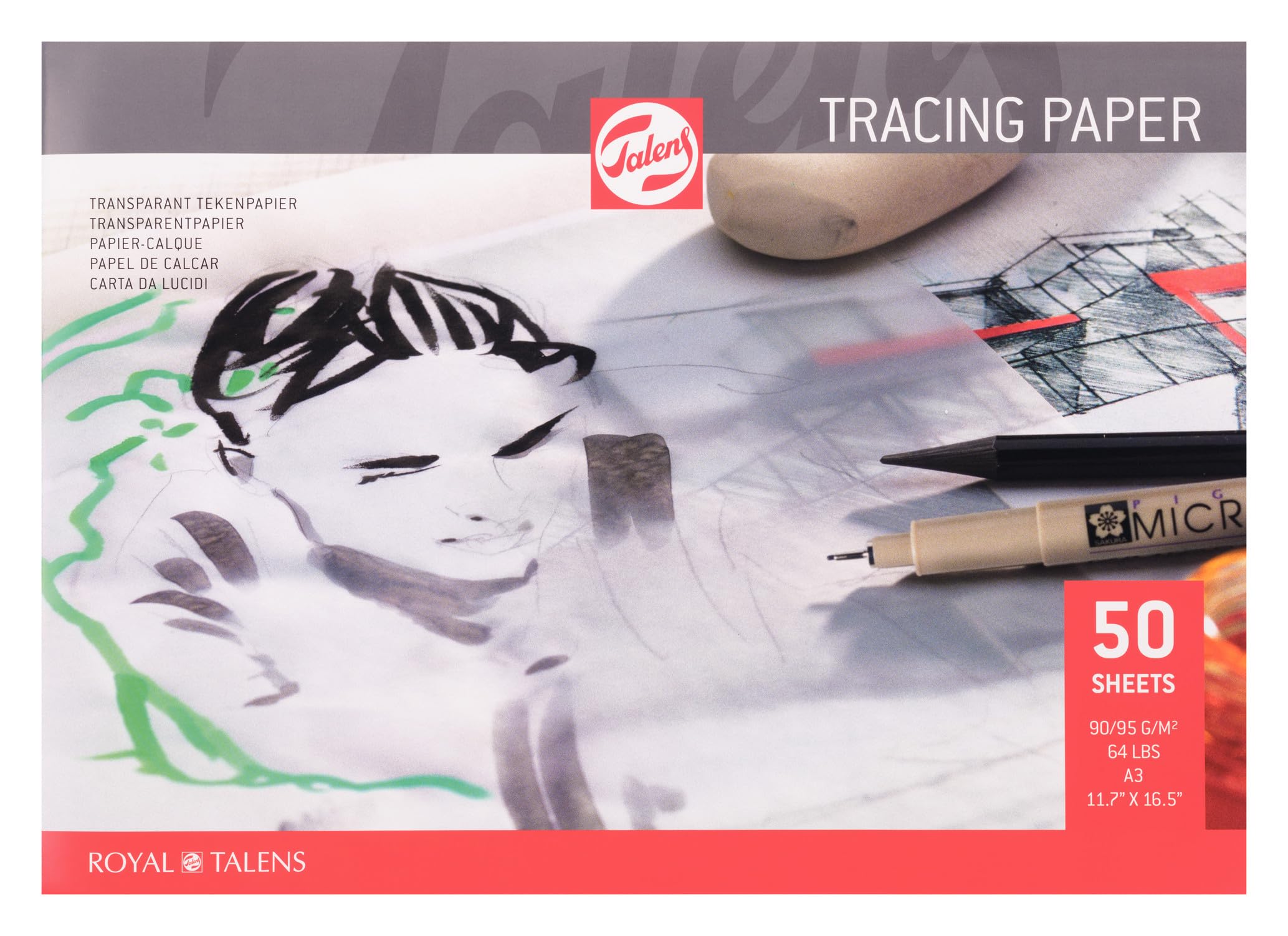 Talens Tracing Paper 50 Sheets 90gsm A3