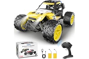 PKX 1:12 Large Remote Control Truck,12MPH (20KPH) High Speed Off-Road Monster Truck for Boys & 2 Batteries and LED Headlights, All Terrain 2.4 GHz Remote Control Car for Kids, Hobby RC Cars Toys Gifts
