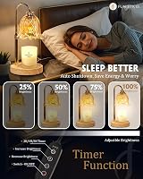 Funistree Vintage Flower Candle Warmer Lamp with Timer Dimmer 2 Bulbs view 3