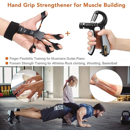 Forearm 6pack Hand Grips Strengthener Grip Strength Trainer Set, 50-300LB(6 Pack ...