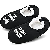 DICUIRD Mens Soft Soles Slipper Socks With Grippers, Cozy&Warm Slippers With Non Skid Bottoms, Fuzzy House Slippers