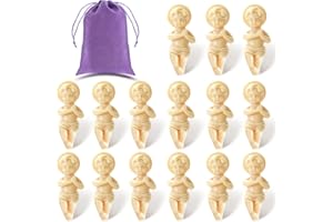 ZZYFGH 15 Pcs King Cake Baby Jesus Figure, 1.5 inch Baby Jesus Figurines King Cake Figure with Gift Bag, Jesus Figurines for Mardi Gras Party Cake Toppers Decorations Religious Gifts (15 Pcs)