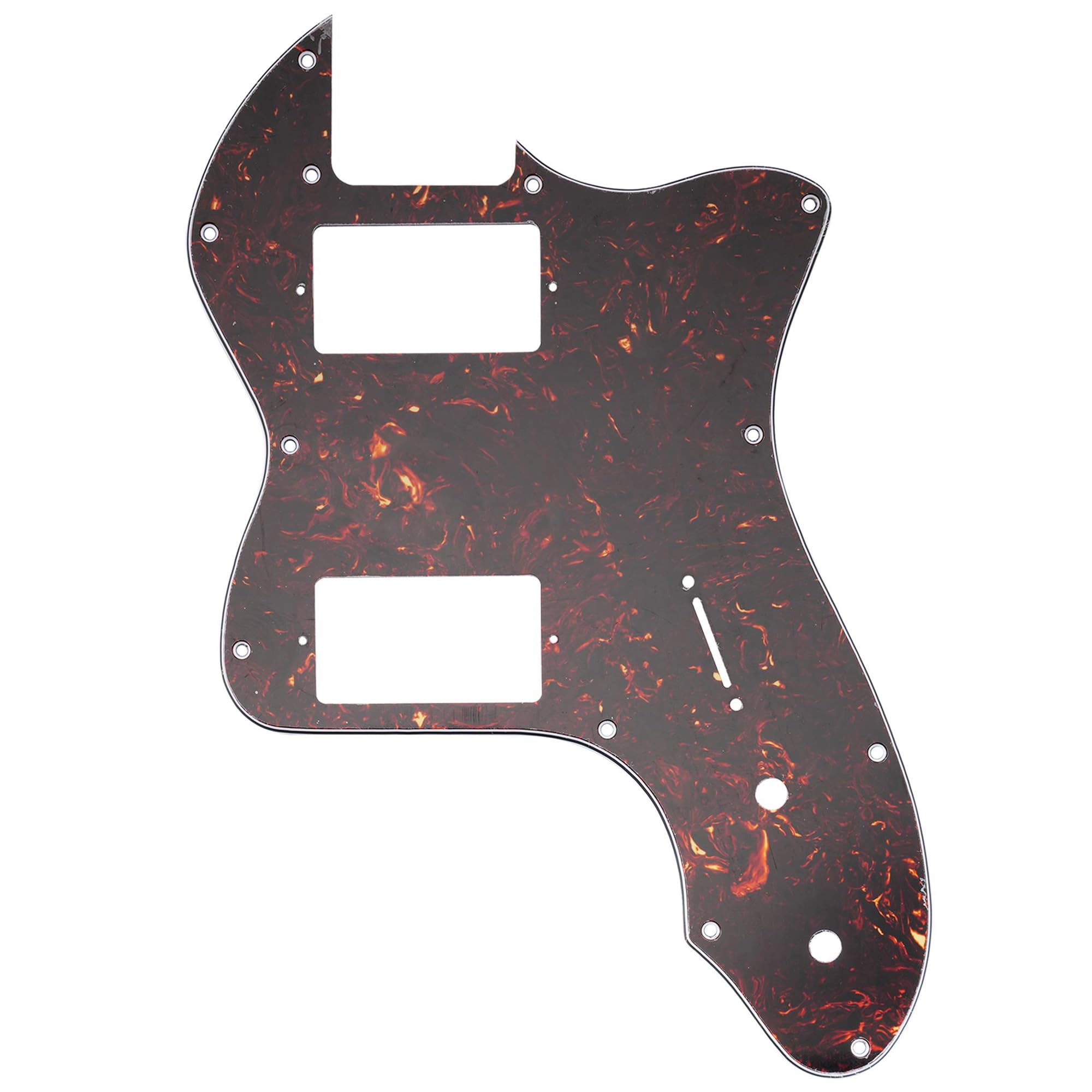Musiclily Pro 12 Holes Covered HH Guitar Pickguard For USA/Mexico Fender 72 Tele Thinline Style Electric Guitar, 4ply Tortoise Shell