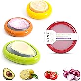 Winb Set of 4 Reusable Fruit and Veggie Savers - Ideal for Avocados, Tomatoes, Apples, Garlic, Onions, and More