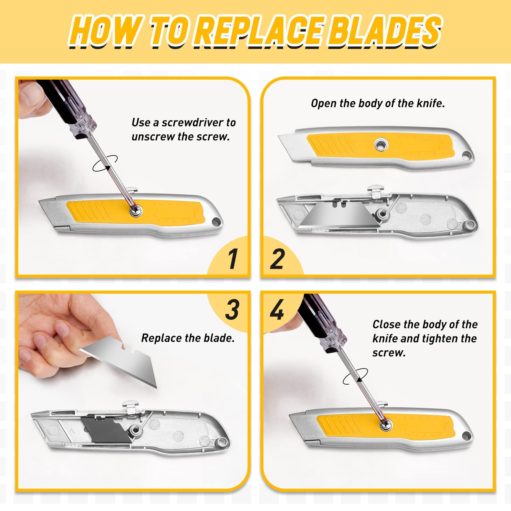 DIYSELF 2 Pack Utility Knife- Box Cutter with