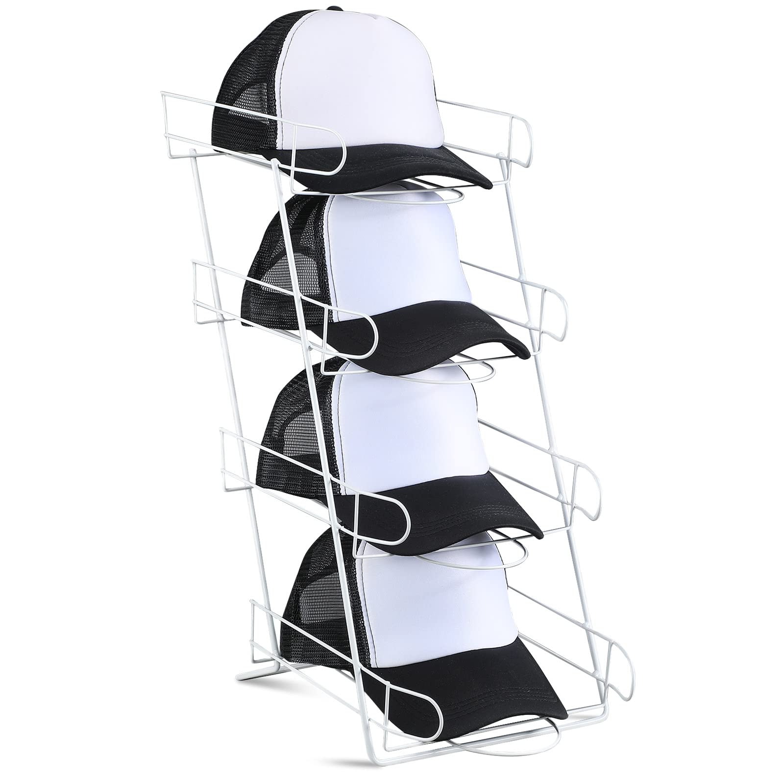 Zonon 4 Tier Hat Display Stand Wire Countertop Hat Display Rack ...