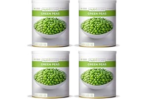 Nutristore Freeze Dried Green Peas Pack of 4 | 160 Servings | 72 OZ | 25 Year Shelf Life | Amazing Taste | Healthy Snack | Emergency and Survival Food