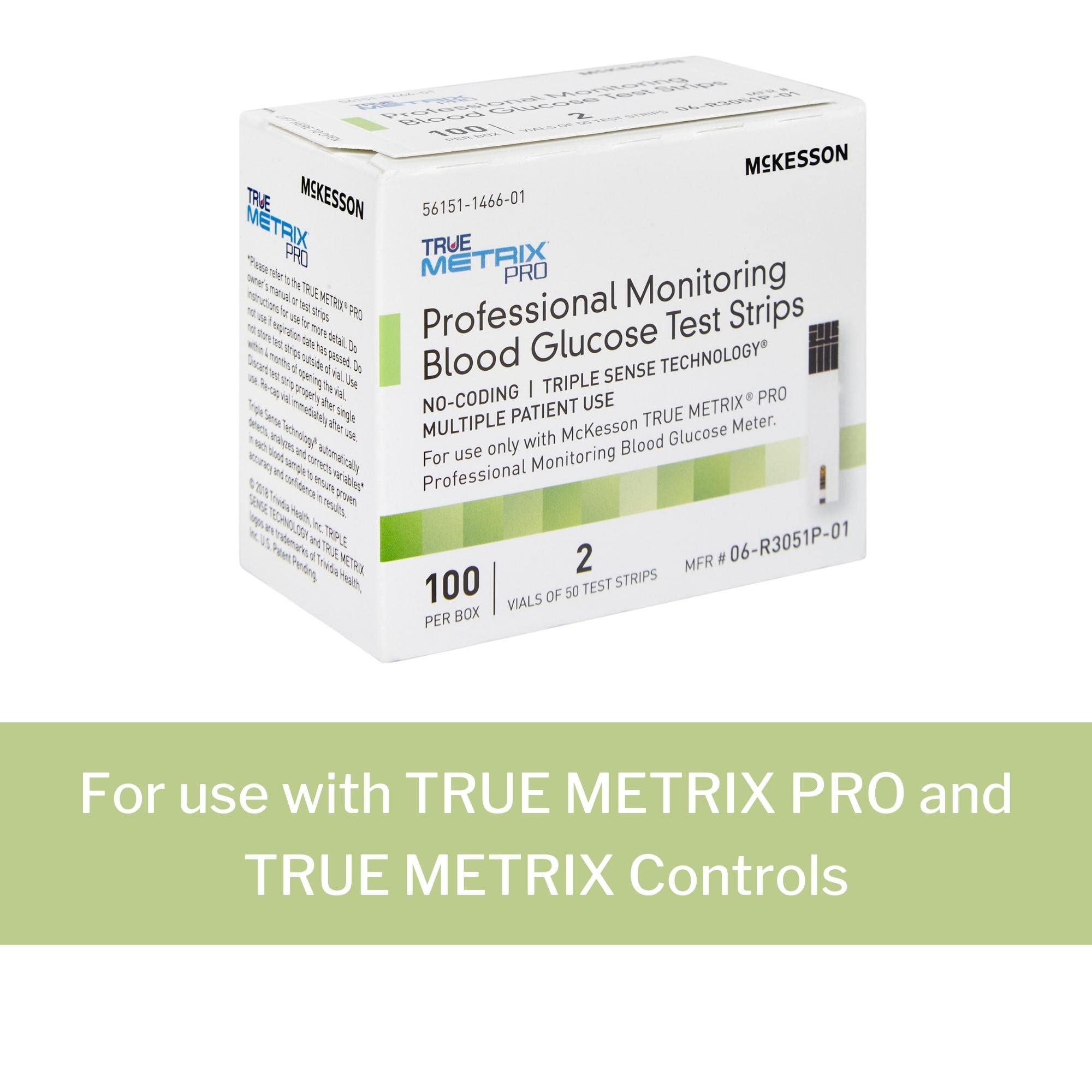 McKesson True METRIX Blood Glucose Test Strips for Diabetes Professional Monitoring System, Multiple Patient Use (100 Count (Pack of 1))