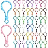 Andibro 50 Pcs Plastic Keychain Clips, Multicolor Lobster Claw Clasps Backpack Key Chain Hooks for DIY Crafts Lanyard Ornaments