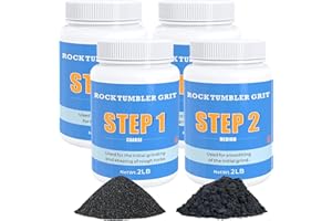 KoolStone Rock Tumbler Grit Kit [6 Pounds], Polish Up to [40 lbs.] of Rocks, 4 Steps Polish Refill Media Kit, Compatible with All Rock Tumbler, Essential Kit for Polishing