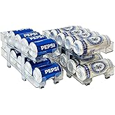 Adjustable Soda Can Organizer for Fridge - 2 Pack Drink Organizer for Refrigerator & Pantry, Expandable Can Holder for Standard & Tall Cans, Clear Storage Solution