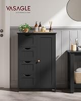 VASAGLE Bathroom Floor Storage Cabinet 4 Drawers 1 Door 30x55x82cm Ink Black view 2