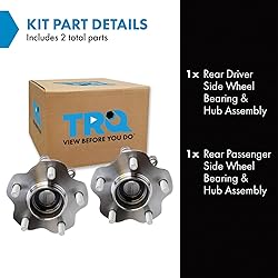 TRQ 2 Piece Rear Wheel Bearing & Hub Assembly Set