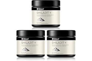 Blisque – Pure Himalayan Organic Shilajit Resin Supplement | Authentic and Natural | Golden Grade A | Contains Fulvic Acid and Trace Minerals | 60 Grams (3-Pack)