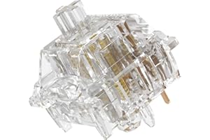 GATERON New North Pole 2.0 Yellow Keyboard Switches, Linear RGB LED Pre Lubed 5 Pins 55gf Key Switches Set for MX Mechanical Keyboard (35PCS)