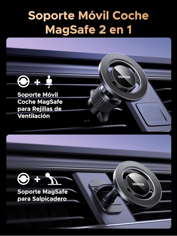 Soporte Móvil Coche MagSafe 2 en 1 con Gancho Base Adhesiva