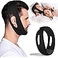 Chin Strap for Sleeping - Anti Snoring Devices - Effective Snoring Solution - Adjustable Breathable Anti Snore Chin Strap - Airflow Jaw Strap for Friendly Comfortable Sleeping (Black）