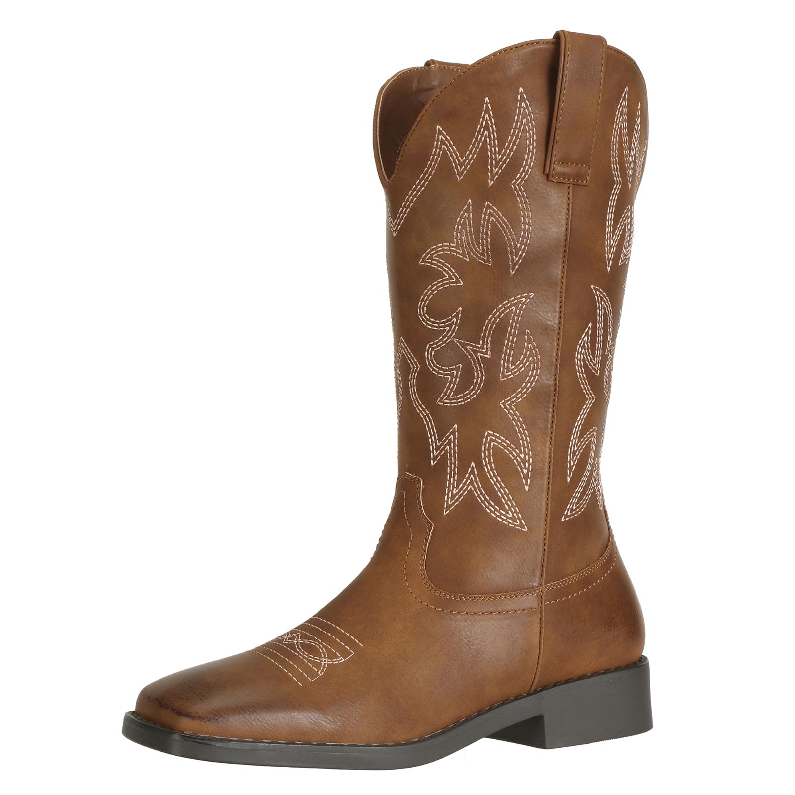 tan square toe cowboy boots