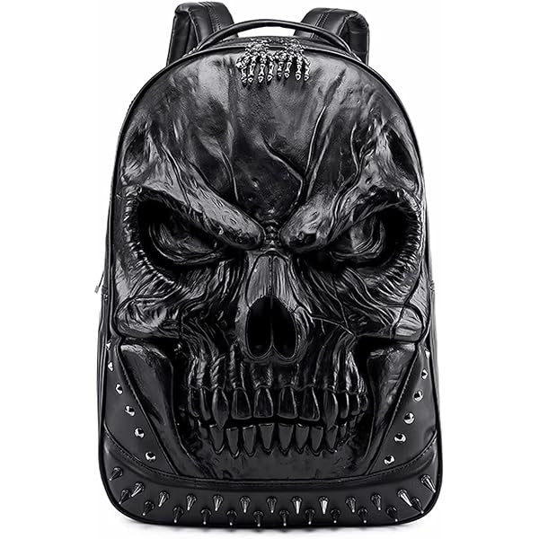 Amazon.com | Berchirly 3D Pu Leather Skull Backpacks Men  display picture 1