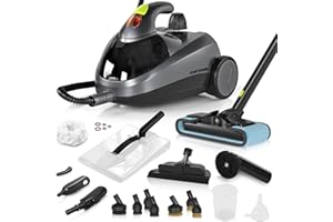 GOATCLEAN Heavy-Duty Steam Cleaner - 1500W Multipurpose Handheld Floor Steamer with 22 Accessories 16ft Cord for Home, Car Detailing, Tile, Grout, Carpet, Wallpaper, Upholstery, Window, Deep Cleaning