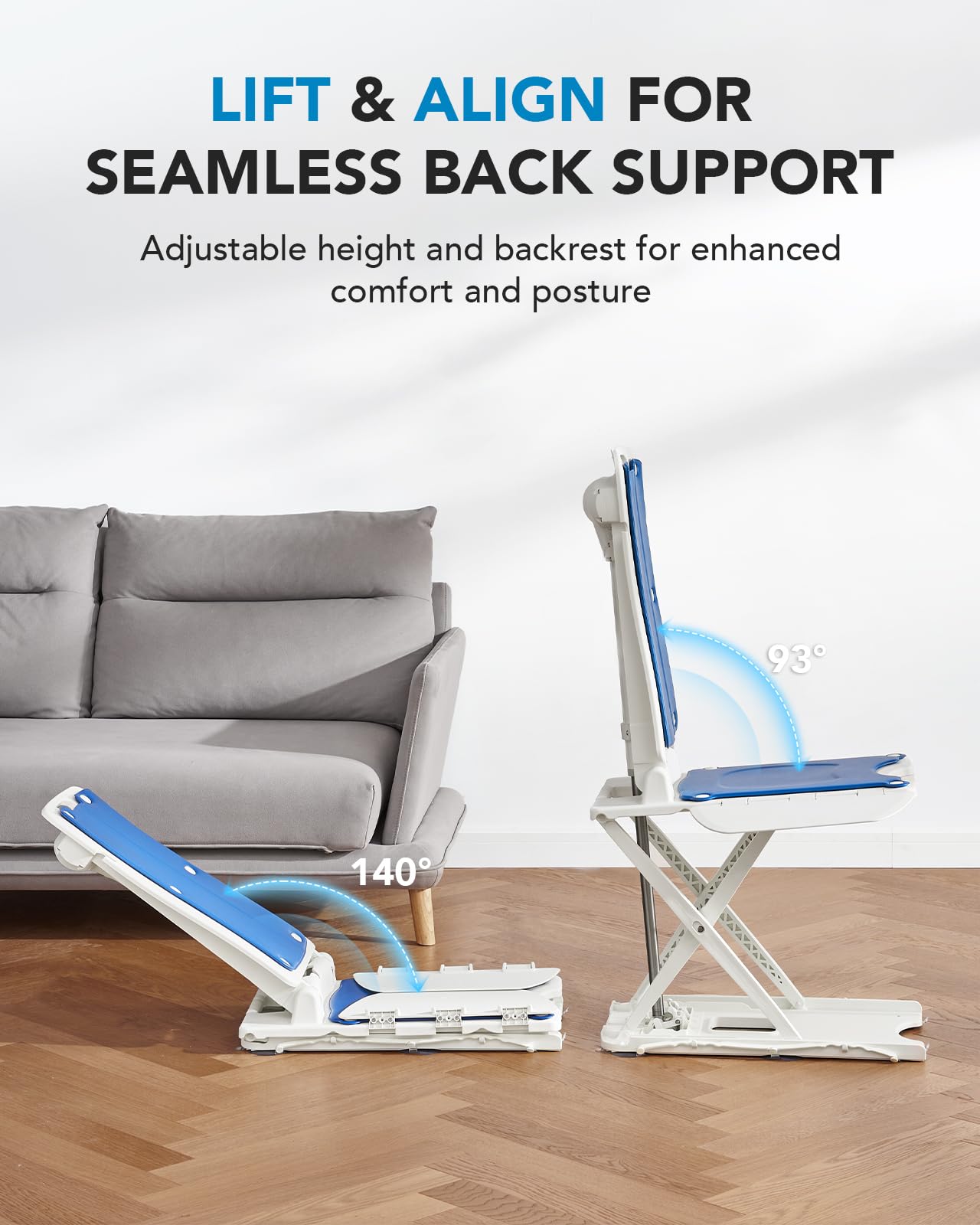 HUANUO 2-in-1 Electric Chair Lift for Elderly – Floor Lift & IP68 Waterproof Bath Lift for Tub, Foldable, 308 lbs Capacity, Remote Control, Height Adjustable 2.3